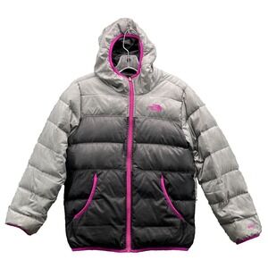 North Face Goose Puffer 550 Jacket Girls Large Reversible Outdoor Hike Camp Snow